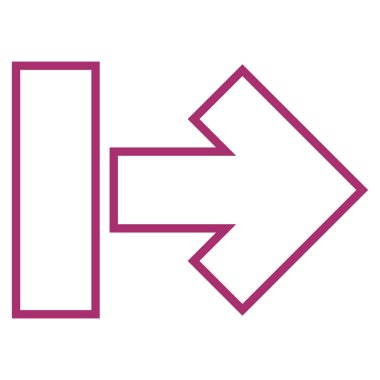 Çekme oku doğru anahat vektör simgesi