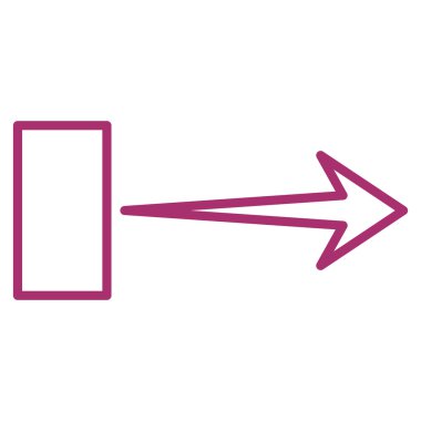 Çekme oku şu ince çizgi vektör simgesi