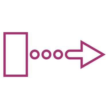 Çekme oku sağ kontur vektör simgesi