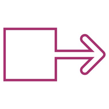 Çekme oku sağ kontur vektör simgesi