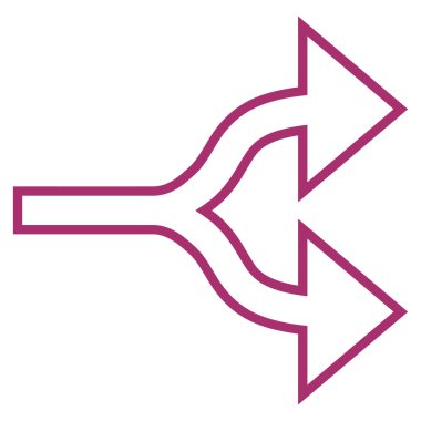 Oklar bölünmüş sağ kontur vektör simgesi