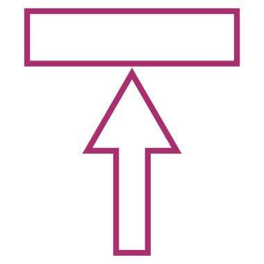 Yukarı kontur vektör simgesi itmek