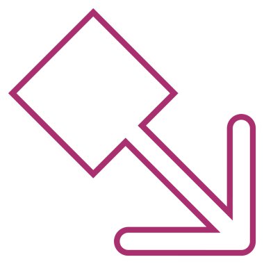 Kontur vektör simgesi aşağı sağa çekin