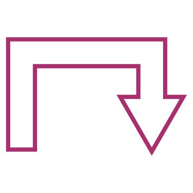 Geri kontur vektör simge açmak