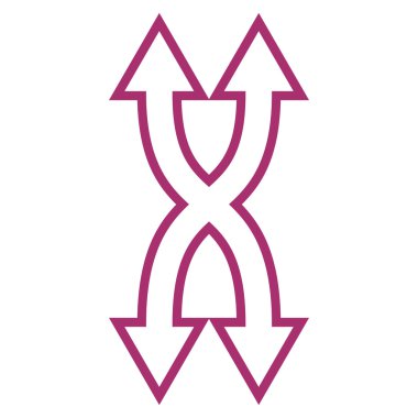 Shuffle okları dikey anahat vektör simgesi