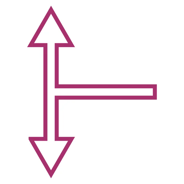 Gabelung Pfeil nach oben Konturvektorsymbol — Stockvektor