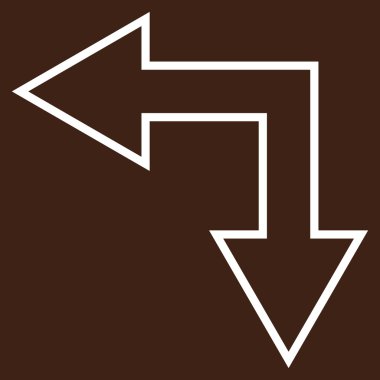 Kontur vektör simgesi sol seçim ok