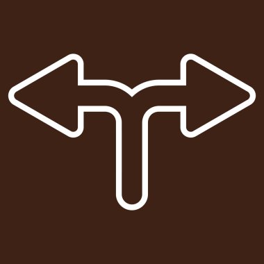 Sol çatallanma ok sağ kontur vektör simgesi