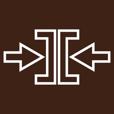 Basınç okları yatay anahat vektör simgesi