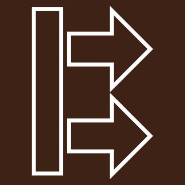 Oklar sağ anahat vektör simgesi hareket