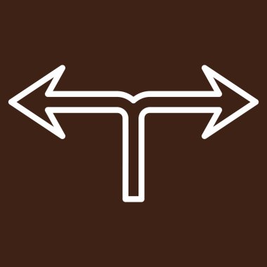 Ok sol doğru anahat vektör simgesi bölmek