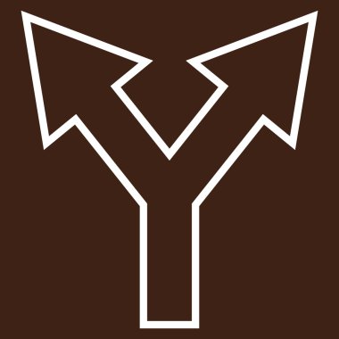 Kavşak ok sol sağ kontur vektör simgesi