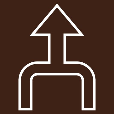 İnce çizgi vektör simge yukarı ok birleştirmek