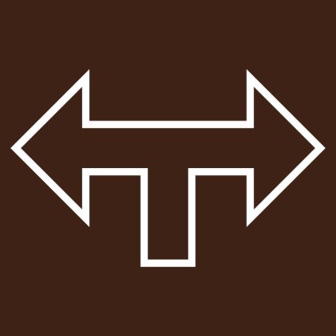 Kavşak ok sol doğru anahat vektör simgesi