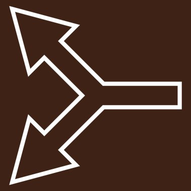 Kavşak ok sol anahat vektör simgesi