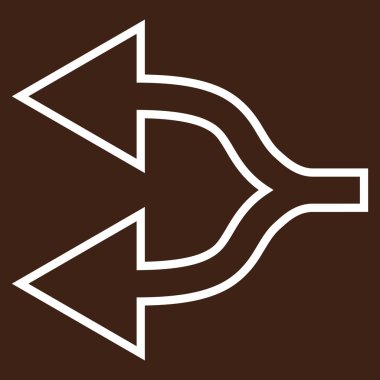 Kavşak ok sol anahat vektör simgesi