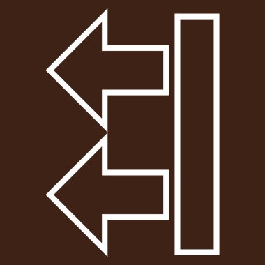 Oklar sol kontur vektör simgesi hareket