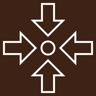 Basınç merkezi anahat vektör simgesi