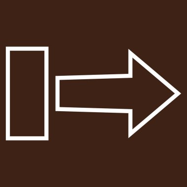 Çekme oku sağ kontur vektör simgesi