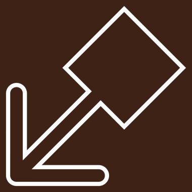 Anahat vektör simgesi aşağı sola çekin