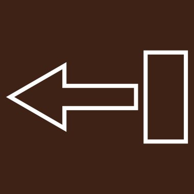 Ok sol anahat vektör simgesi çekin