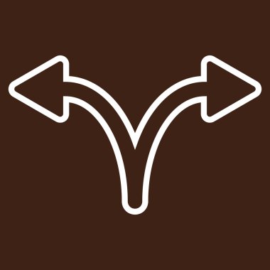 Split ok sol doğru anahat vektör simgesi