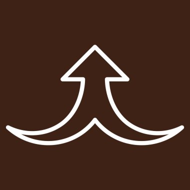 İnce çizgi vektör simge yukarı birlikte ok