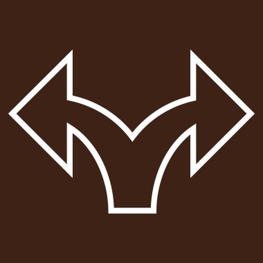 Split ok sol sağ kontur vektör simgesi