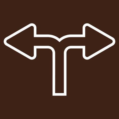 Split ok sol sağ kontur vektör simgesi