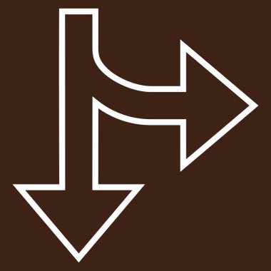 Anahat vektör simgesi aşağı yön bölme