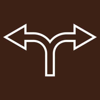 Split ok sol sağ kontur vektör simgesi