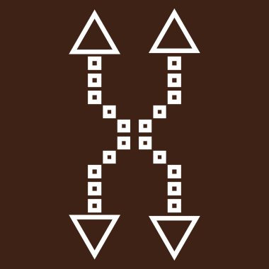 Shuffle okları dikey kontur vektör simgesi