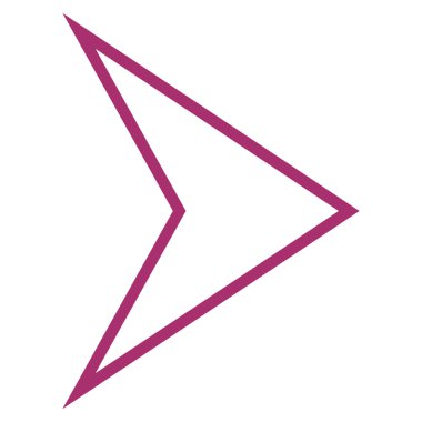 Ok ucu sağ kontur vektör simgesi