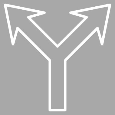 İnce çizgi vektör simge yukarı çatallanma ok