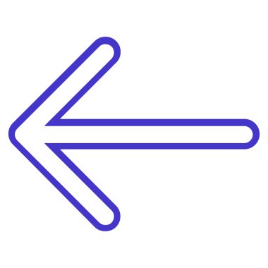 Ok sol kontur vektör simgesi