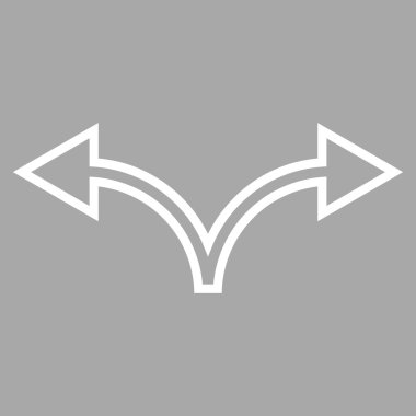 Ok sol sağ kontur vektör simgesi bölmek