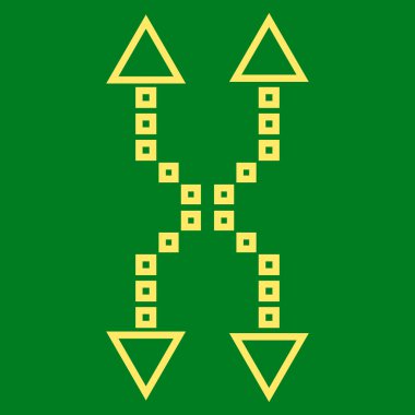 Shuffle okları dikey kontur vektör simgesi