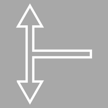 İnce çizgi vektör simgesi aşağı yukarı çatallanma ok