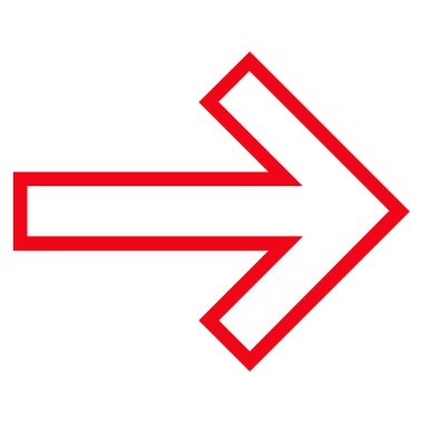 Ok sağ kontur vektör simgesi