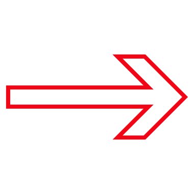 Kontur vektör simgesi sağ ok