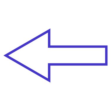 Ok sol kontur vektör simgesi