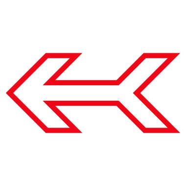 Ok sol kontur vektör simgesi