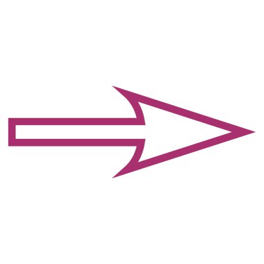 Keskin ok şu ince çizgi vektör simgesi