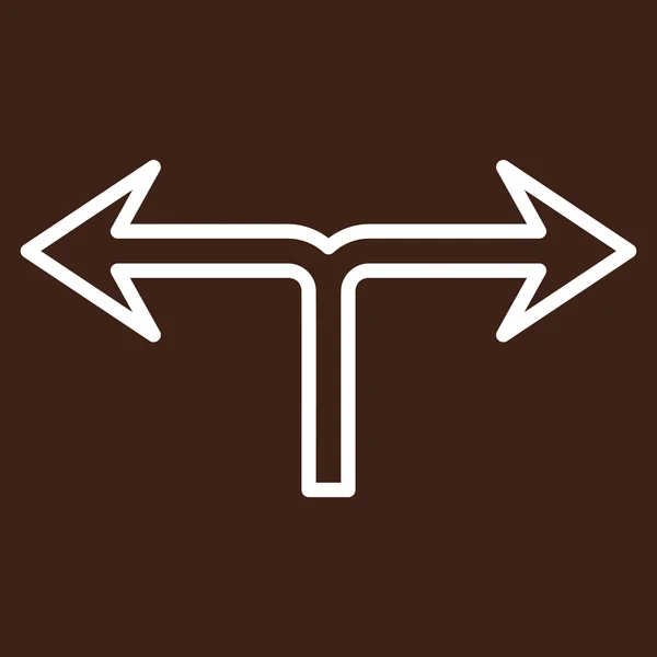 Divide Flecha Izquierda Derecha Esquema Vector Icono — Vector de stock