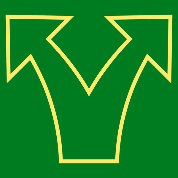 Dividir el icono del vector de contorno de flecha — Vector de stock