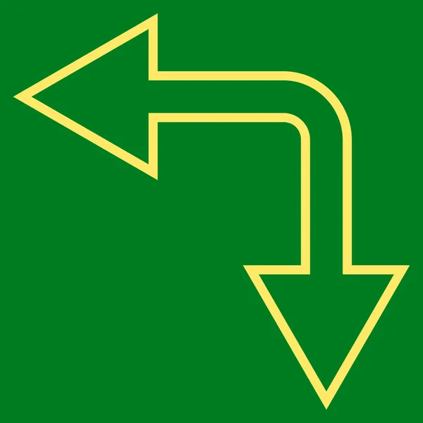 Escolha Seta esquerda para baixo curso vetor ícone — Vetor de Stock