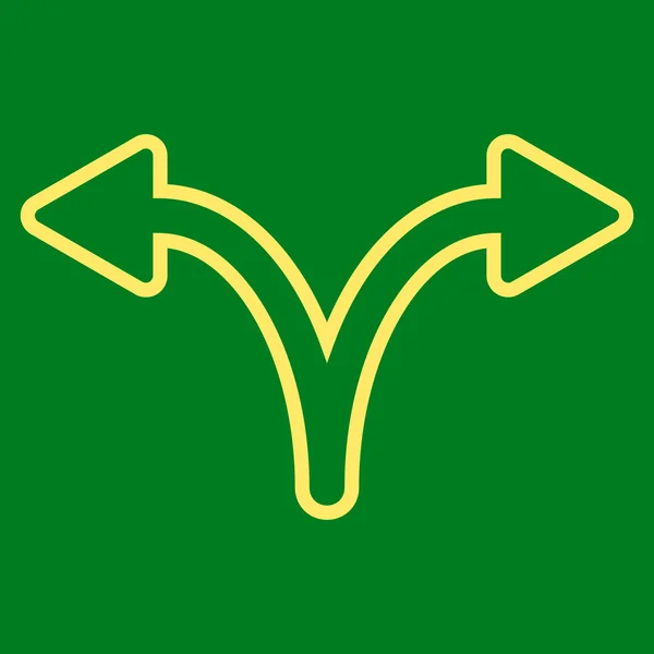 Pfeil links rechts Konturvektorsymbol teilen — Stockvektor