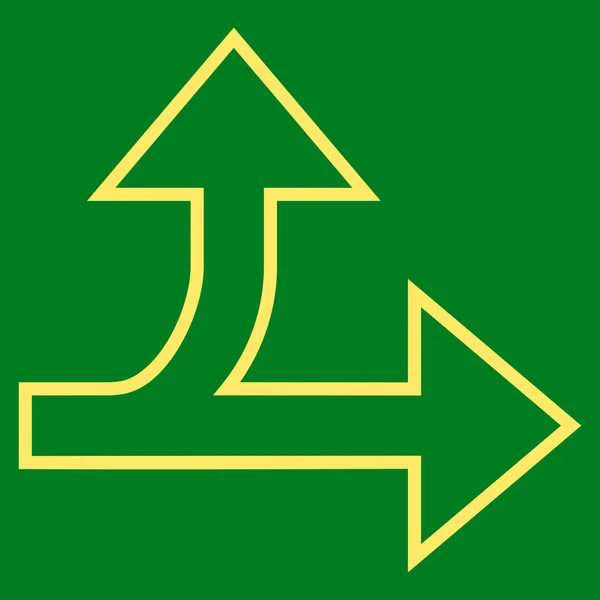 Dividir la dirección derecha hacia adelante Icono del vector de carrera — Vector de stock