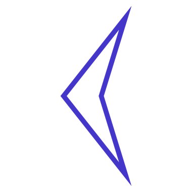 Ok ucu sol kontur vektör simgesi