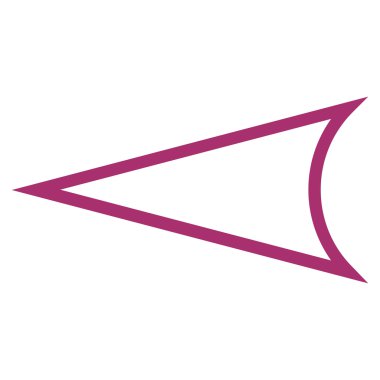 Ok ucu sol kontur vektör simgesi